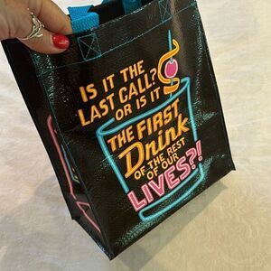 Blue Q Recycled Plastic Handy Tote - Last Call Cocktail Bar Drink Lunch Bag